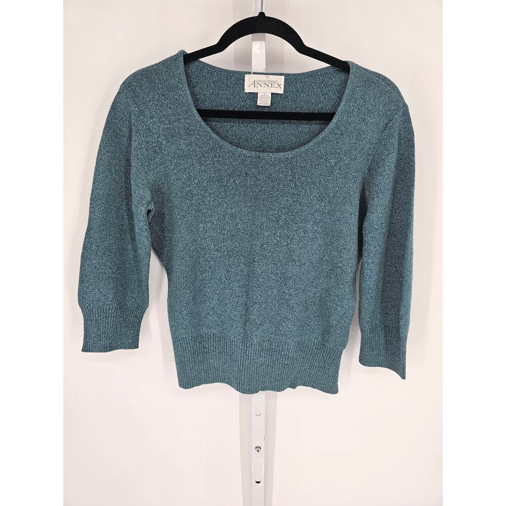 Casual Corner Annex Women's Blue Long Sleeve Round Neck Casual Sweater Size L